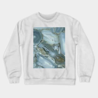 preppy boho chic modern minimalist grey blue marble Crewneck Sweatshirt